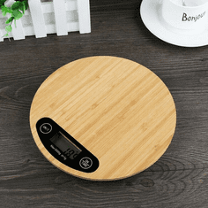 shumee Elektronická dřevěná kuchyňská váha 5 kg bambus