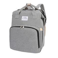 shumee Velký multifunkční batoh/mateřská taška s funkcí spaní - šedá