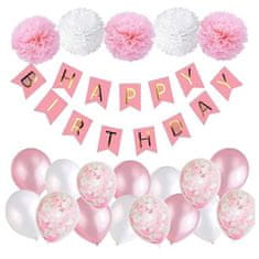 shumee Narozeninová balonková dekorace pro holčičku - růžová