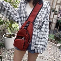 shumee Sportovní batoh na jedno rameno, bederní taška s USB - červená
