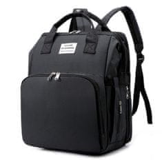 shumee Velký multifunkční batoh/mateřská taška s funkcí spaní - černá