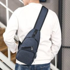 shumee Sportovní batoh na jedno rameno, bederní taška s USB - modrá