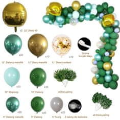 shumee Velká balonová girlanda, 142 balonků - zelená
