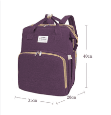 shumee Velký multifunkční batoh/mateřská taška s funkcí spaní - fialová