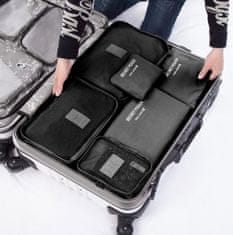 shumee Sada cestovních organizérů na kufr a skříň (6ks) - černá