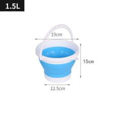 shumee Silikonový skládací kbelík 1,5L - modrobílý