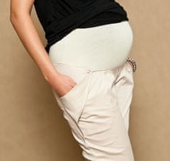 Be MaaMaa Těhotenské kalhoty ALADINKY 3/4 - béžové, vel. XL