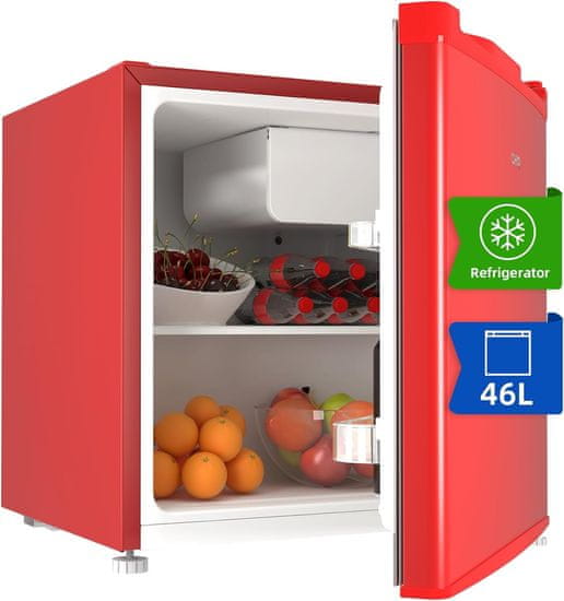 CHiQ Mini lednička - červený minibar 46 litrů CSD46D4RE + 12 let záruka na kompresor