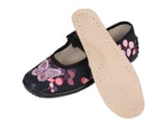 Zetpol Černé dívčí tenisky/pantofle, dětské pantofle na suchý zip Julia butterfly ZETPOL 27 EU
