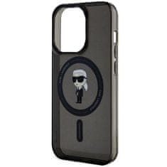 Karl Lagerfeld hard silikonovýobal iPhone 15 PRO MAX 6.7" Black IML Ikonik MagSafe
