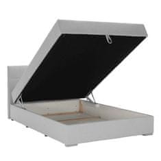KONDELA Boxspring postel 120x200, světle šedá, FERATA KOMFORT látka 215 x 120 x 90 cm