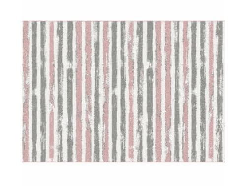 KONDELA Koberec, růžová, šedá, bílá, 57x90, KARAN Růžová Polypropylen 57x90 cm