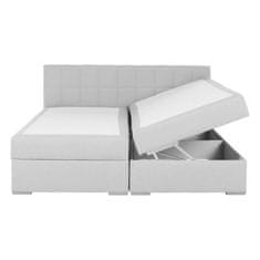 KONDELA Boxspringová postel 180x200, světle šedá, FERATA KOMFORT 215 x 180 x 90 cm