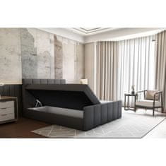 KONDELA Boxspringová postel, 180x200, šedá, STAR 214 x 187 x 104 cm