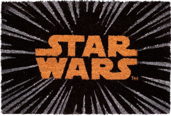 CurePink Rohožka Star Wars|Hvězdné války: Logo (60 x 40 cm) černá