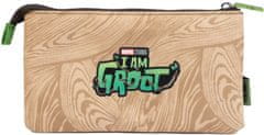 CurePink Trojitý penál na tužky Marvel|Groot: Já jsem Groot (22 x 13 x 2 cm)