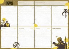 CurePink Stolní plánovací A4 podložka na stůl Star Wars|Hvězdné války: The Book Of Boba Fett Zákon podsvětí (29,7 x 21 cm)