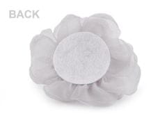 Kraftika 1ks bílá organzový květ růže k našití a nalepení 8 cm