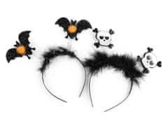 Kraftika 1ks černá lebka čelenka do vlasů - halloween, čarodějnice