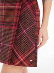 Tommy Hilfiger Vínová dámská kostkovaná sukně s příměsí vlny Tommy Hilfiger S