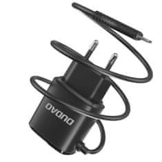DUDAO 2x síťová nabíječka USB s integrovaným kabelem Lightning 12W černá A2ProL černá Dudao