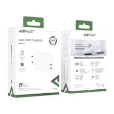 AceFast Napájecí nabíječka 2x USB-C 40W PPS PD QC 3.0 AFC FCP bílá A9 bílá Acefast