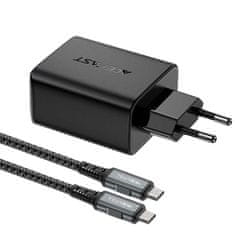 AceFast GaN A17 65W nabíječka USB-C/USB-A Sada adaptéru HDMI 4K 60Hz s kabelem - černá Acefast