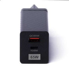 WOZINSKY GaN 65W nabíječka s USB porty USB C podporuje QC 3.0 PD černá WWCG01 Wozinsky