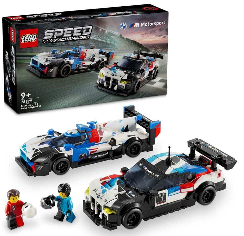 LEGO Speed Champions 76922 Závodní auta BMW M4 GT3 a BMW M Hybrid V8 - rozbaleno