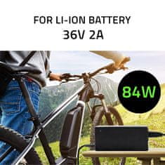 Qoltec Nabíječka baterií pro elektrokola 36V | 42V | 2A | 5,5*2,1