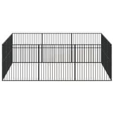 Vidaxl Ohrádka pro psy 12 panelů černá pozinkovaná ocel
