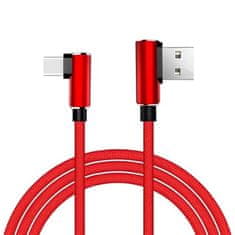 Verk 06308 USB Kabel -C, zahnuté konektory 1m červený