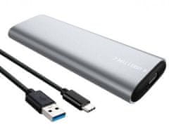 Verk 06312 Externí adaptér M.2 SSD na USB 3.0 stříbrný