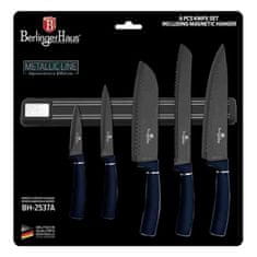 Berlingerhaus Sada nožů s magnetickým držákem 6 ks Aquamarine Metallic Line BH-2537
