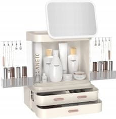 Korbi Kosmetická skříňka a organizér na štětce, zásuvky, toaletní stůl, zrcadlo F29