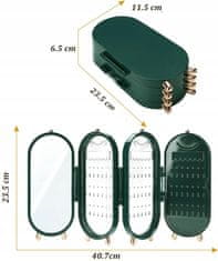 Korbi Organizér na šperky Náušnice, náramky, skládací zrcadlo Zelený F22