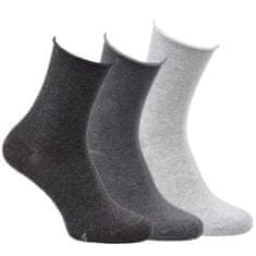 Zdravé Ponožky Zdravé ponožky zdravotní jednobarevné klasické ruličkové ponožky bez gumiček mix šedé 3410324 3pack, 43-46