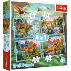 Trefl Puzzle 4v1 Výjimeční dinosauři sada puzzle