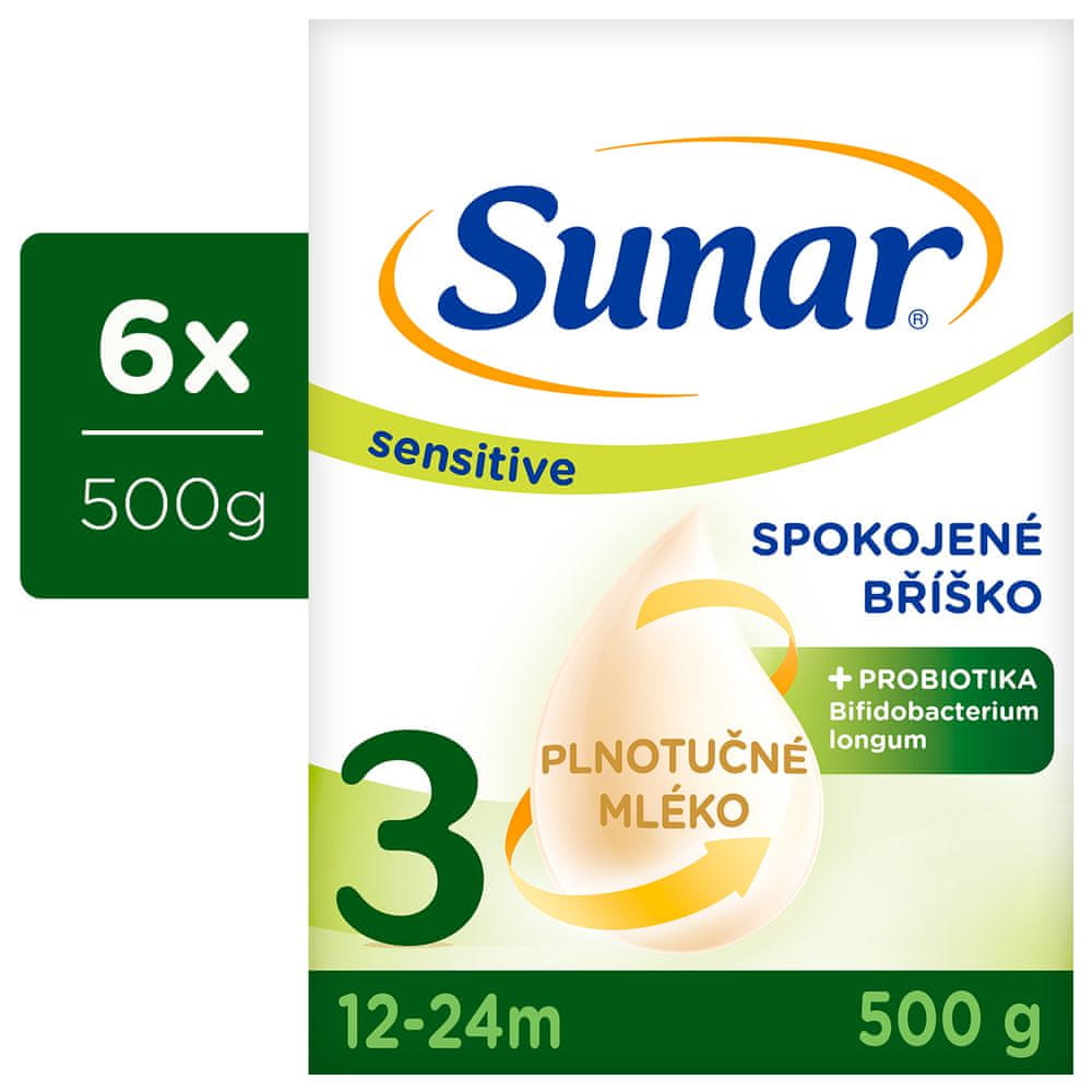 Levně Sunar Sensitive 3, batolecí mléko 6 x 500 g