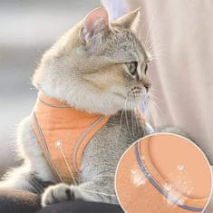 Netscroll Pohodlný postroj - nastavitelný postroj na procházení maček, vzdušné kvalitní materiály, reflexní pruhy pro noční bezpečnost, snadno se nosí, ideální pro venkovní dobrodružství s vaší kočkou, CatVest