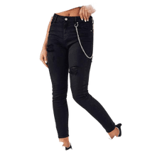 Dstreet Dámské džínové kalhoty ALEX černé uy1881 XL