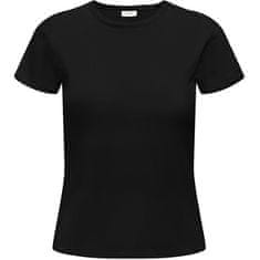 Jacqueline de Yong Dámské triko JDYSOLAR Regular Fit 15314449 Black (Velikost XL)