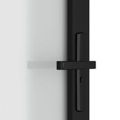 Vidaxl Interiérové dveře 102,5 x 201,5cm černé matné sklo a hliník