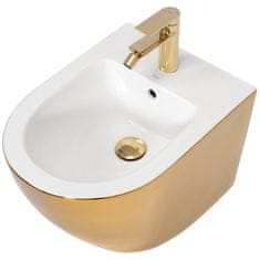 BPS-koupelny Závěsný bidet REA CARLO MINI, bílá/zlatá