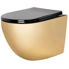 REA Závěsná WC mísa Carlo Mini Flat Gold/Black