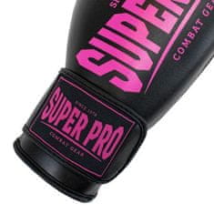 SUPER PRO Boxerské rukavice Combat Gear Champ - černo/růžové