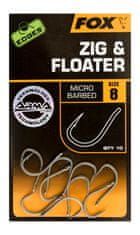 Fox Fox háčky Edges Zig & Floater Hooks vel. 6, 10 ks Micro Barbed