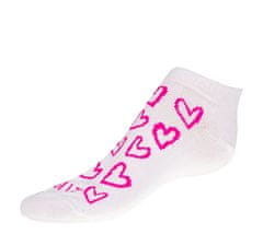Bellatex Ponožky nízké Srdíčka růžová - 39-42 - růžová, bílá