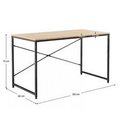 KONDELA Psací stůl dub / černá, 120x60 cm, MELLORA