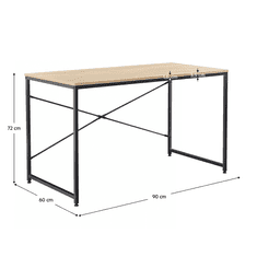 KONDELA Psací stůl, dub / černá, 90x60 cm, MELLORA